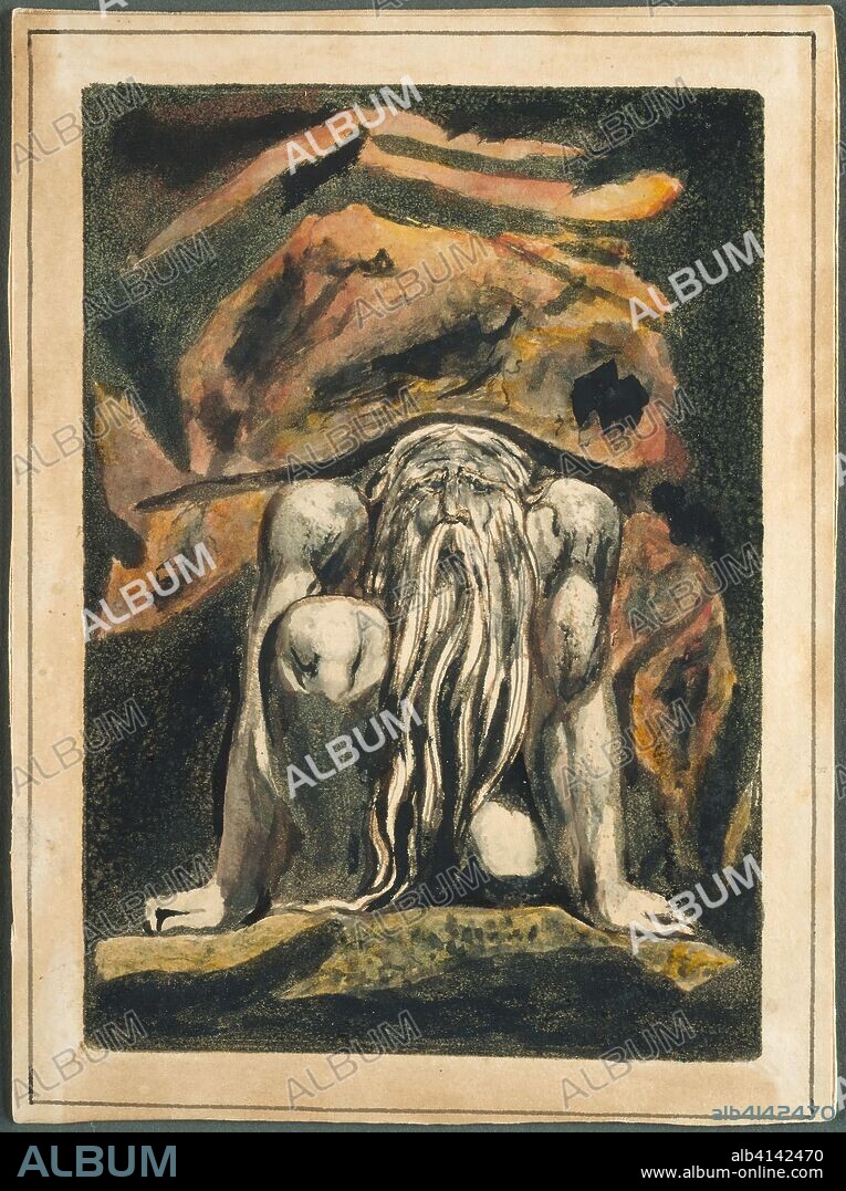 Urizen. William Blake; English, 1757-1827. Date: 1794. Dimensions: 170 × 127 mm. Monotype, with pen and brown and gray inks and watercolor, on cream wove paper. Origin: England.