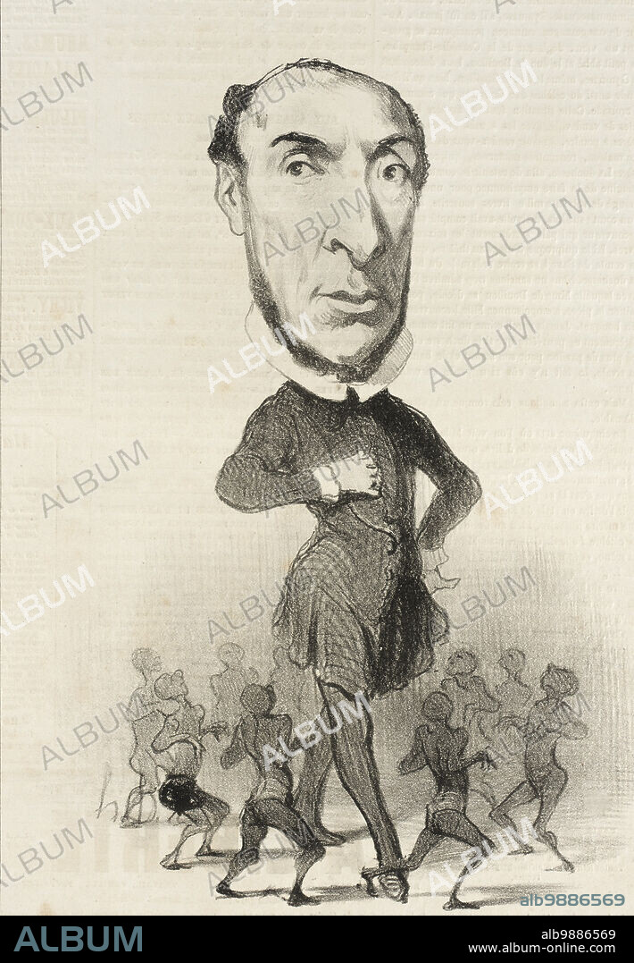 HONORÉ DAUMIER. Schoelcher, 1849. Caricature of Victor Schoelcher, French politician, journalist and anti-slavery campaigner. Series: Les Représentans Représentés (Representatives Represented); Periodical: Le Charivari, 16 April 1849.