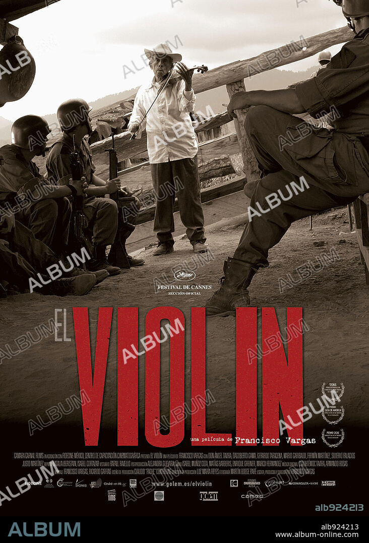 Poster de EL VIOLIN, 2005, dirigida por FRANCISCO VARGAS. Copyright CENTRO DE CAPACITACION CINEMATOGRAFICA (CCC).