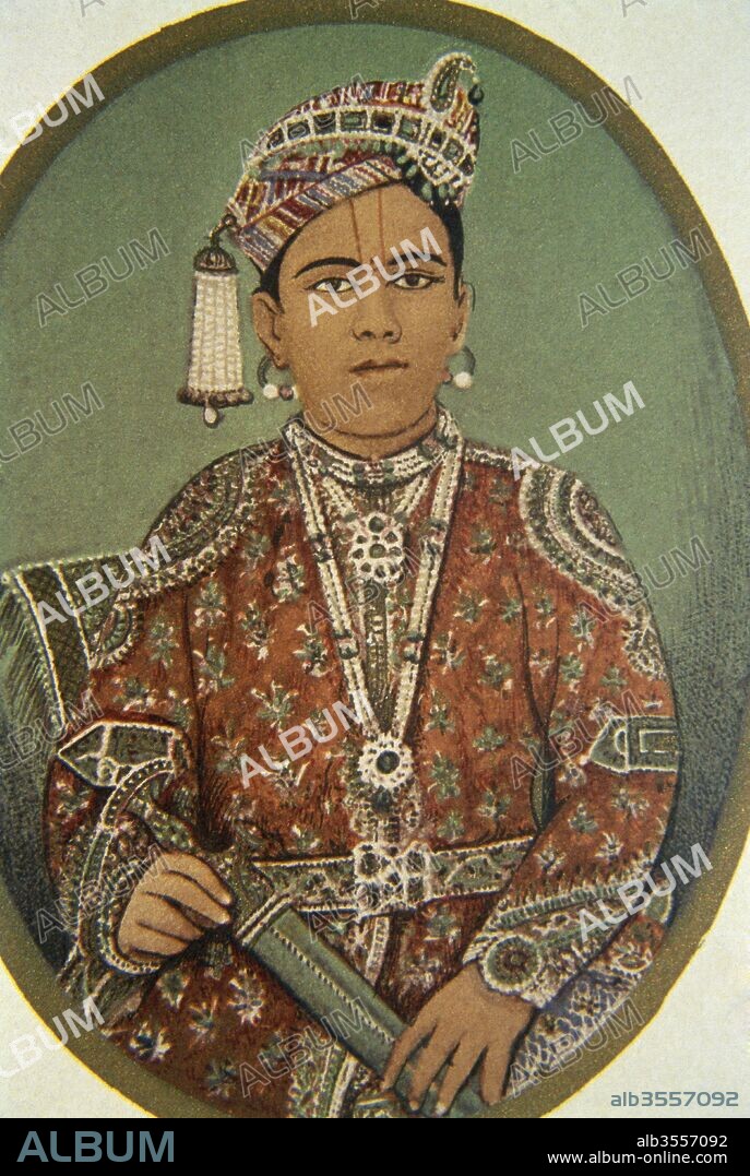 Portrait of maharaja ganga singh, bikaner, rajasthan, india.