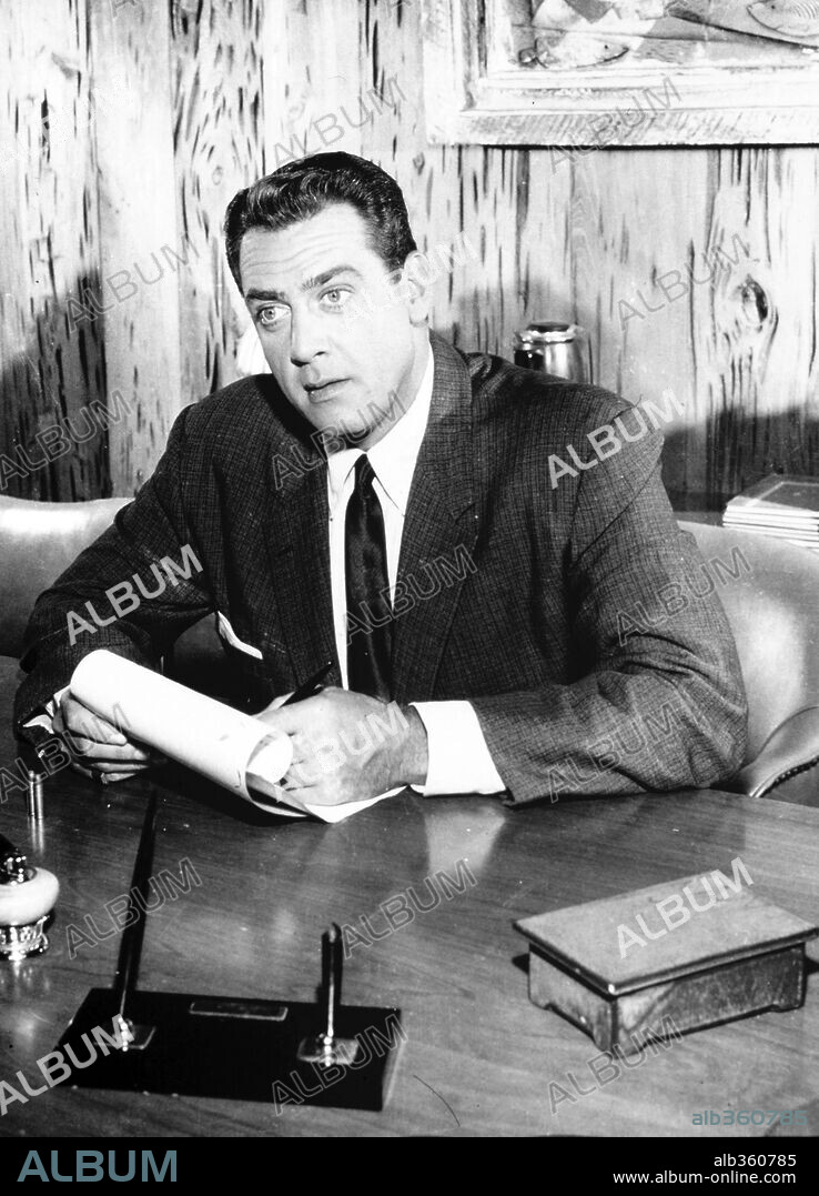 RAYMOND BURR in PERRY MASON, 1957. Copyright CB FILMS.