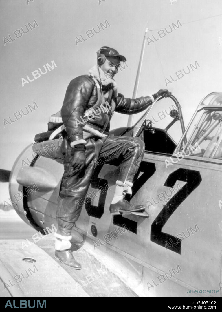 Benjamin Oliver Davis Jr. (December 18, 1912 - July 4, 2002) was an American U.S. Air Force general and commander of the WWII Tuskegee Airmen. He was the first African-American general officer in the USAF. During WWII, Davis was commander of the 99th Fighter Squadron and the 332nd Fighter Group, which escorted bombers on air combat missions over Europe. Davis flew sixty missions in P-39, Curtiss P-40, P-47 and P-51 Mustang fighters. In 1948, President Truman signed Executive Order 9981 ordering the racial integration of the armed forces. Colonel Davis helped draft the Air Force plan for implementing this order. Davis served at the Pentagon and in overseas posts over the next two decades. He again saw combat in 1953 when he assumed command of the 51st Fighter-Interceptor Wing (51 FIW) and flew an F-86 Sabre in Korea. Davis followed in his father's footsteps in breaking racial barriers, as Benjamin O. Davis Sr. was the first African-American general in the U.S. Army. On December 9, 1998, he was advanced to four-star general by President Bill Clinton. Davis died in 2002 at the age of 89, and was interred at Arlington National Cemetery. A Red Tail P-51 Mustang, similar to the one he had flown in WWII, flew overhead during his funeral service.
