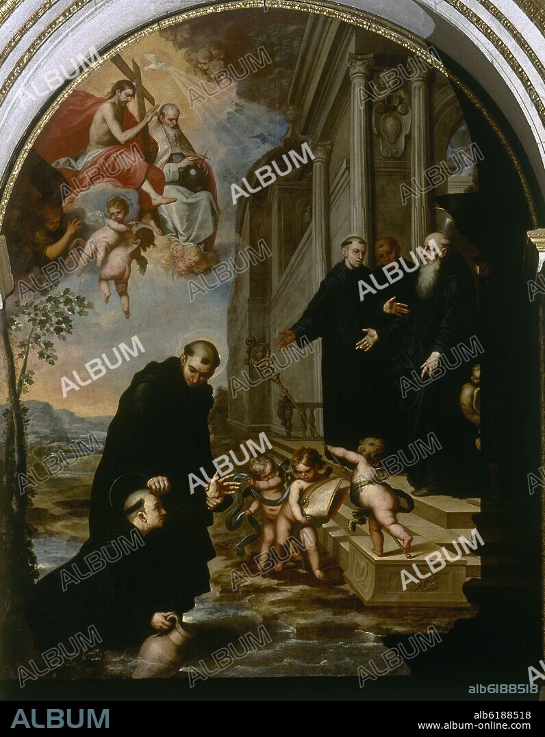 JUAN DE SEVILLA ROMERO Y ESCALENTE (1643-1695). (PARTE SUPERIOR DEL RETABLO DE SAN BENITO - SIGLO XVII).