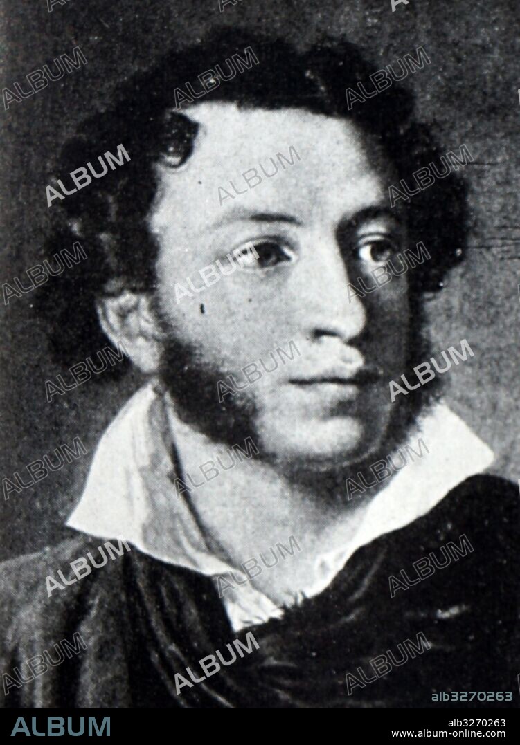 Portrait of Alexander Pushkin (1799-1837) a Russian poet, playwright, and novelist. Dated 19th Century.