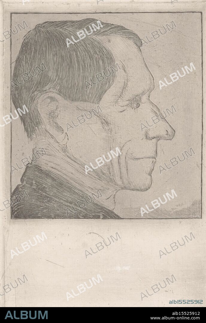 Kuik, Dirkje, Mankes, Jan, Portrait of Beint Mankes, verso - stamped, Portrait of the father of Jan Mankes., print, prints, height 147 mm, width 100 mm, 1889-08-15 - 1920-04-23, print maker, printmaker, 1915 - 1915, paper, papier, etching, etchings, plaattoon, Nederlands, 1929-10-07 - 2008-03-18, printer, 1968 - 1968.