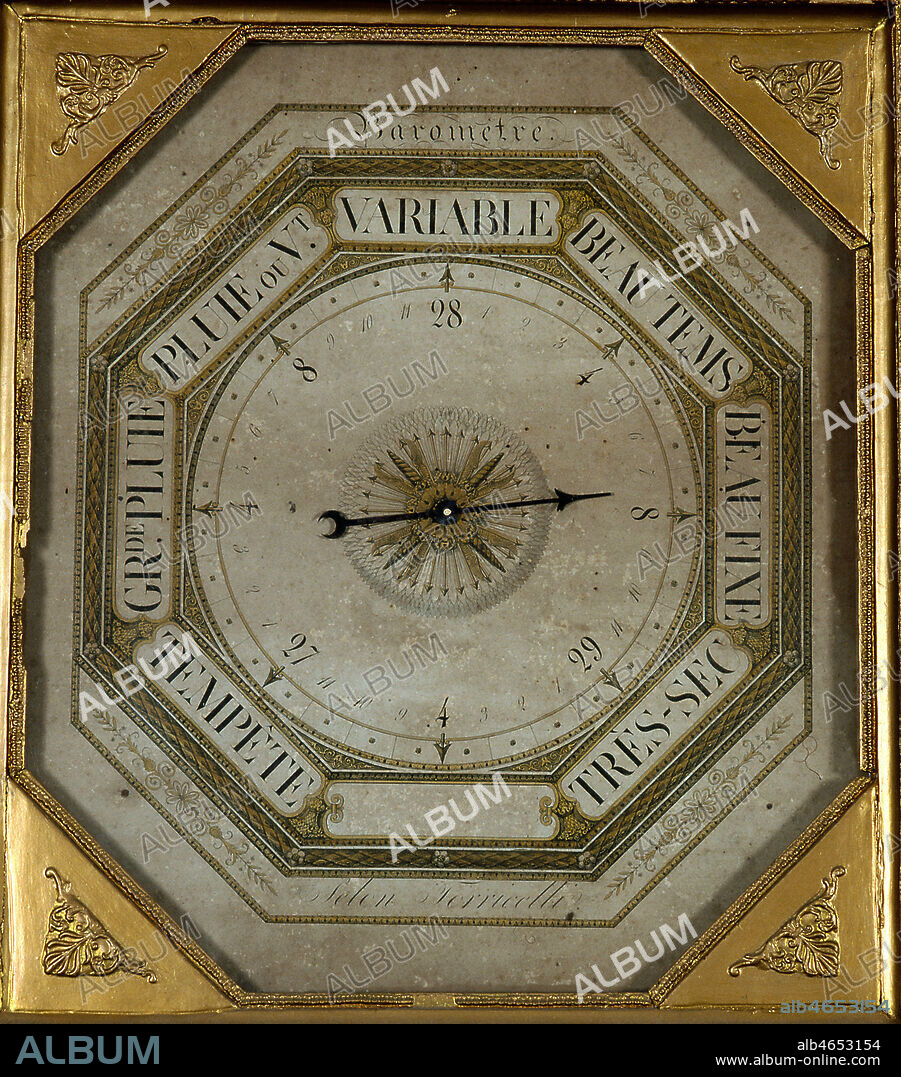 Barometre concu selon Evangelista TORRECELLI (1608-1647) physicien italien. Il mit en evidence l'existence de la pression atmospherique par la celebre experience dont derive le barometre a mercure en 1643. Credit: Coll. Foras/KHARBINE-TAPABOR.