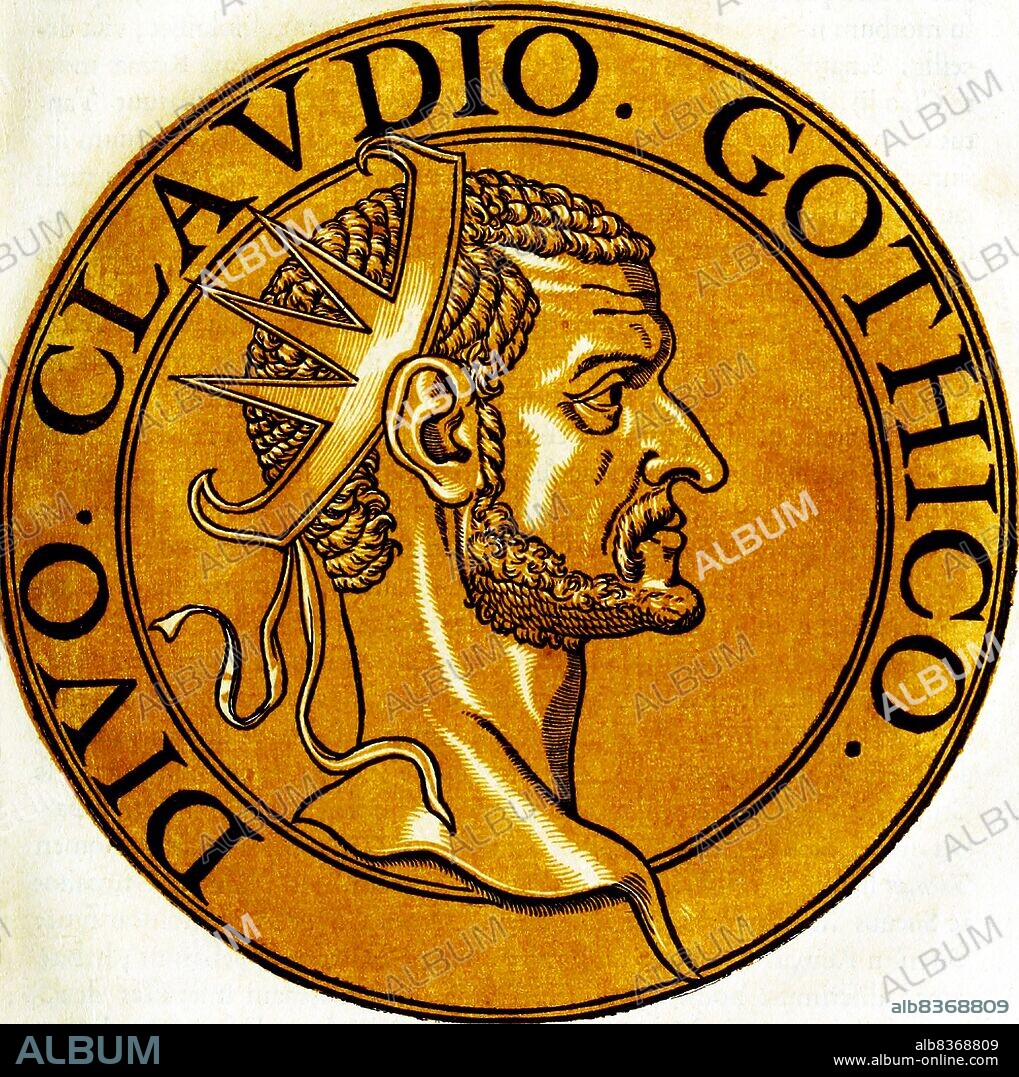 Claudius II (210-270), also known as Claudius Gothicus, was of Illyrian origin and barbarian birth. He was a career soldier, having served his entire adult life in the Roman army. He was a military tribune in Emperor Gallienus' army during the siege of Milan in 268 when Gallienus was murdered by his own ofifcials, possibly including Claudius. Claudius was then proclaimed emperor by his own soldiers, possibly because of his physical strength and cruelty.<br/><br/>. Claudius, like the previous barbarian emperor Maximinus Thrax, was a soldier-emperor, the first in a series that would restore the Empire from the disaster that had been the Crisis of the Third Century. The Empire had been divided into three different entities under the reign of Gallienus, with the Gallic Empire in the West and Palmyrene Empire in the East. Claudius, however, focused his immediate attentions on dealing with foreign invaders, defeating the Goths during the Battle of Naissus in one of the greatest victories in Roman history, earning him the surname 'Gothicus' (conquerer of the Goths).<br/><br/>. He then turned his attention to the Gallic Empire, winning several victories and regaining control of Hispania and parts of Gaul. He was killed by the Plague of Cyprian in January 270 before he could finish off the Gallic Empire however, naming Aurelian as his successor.