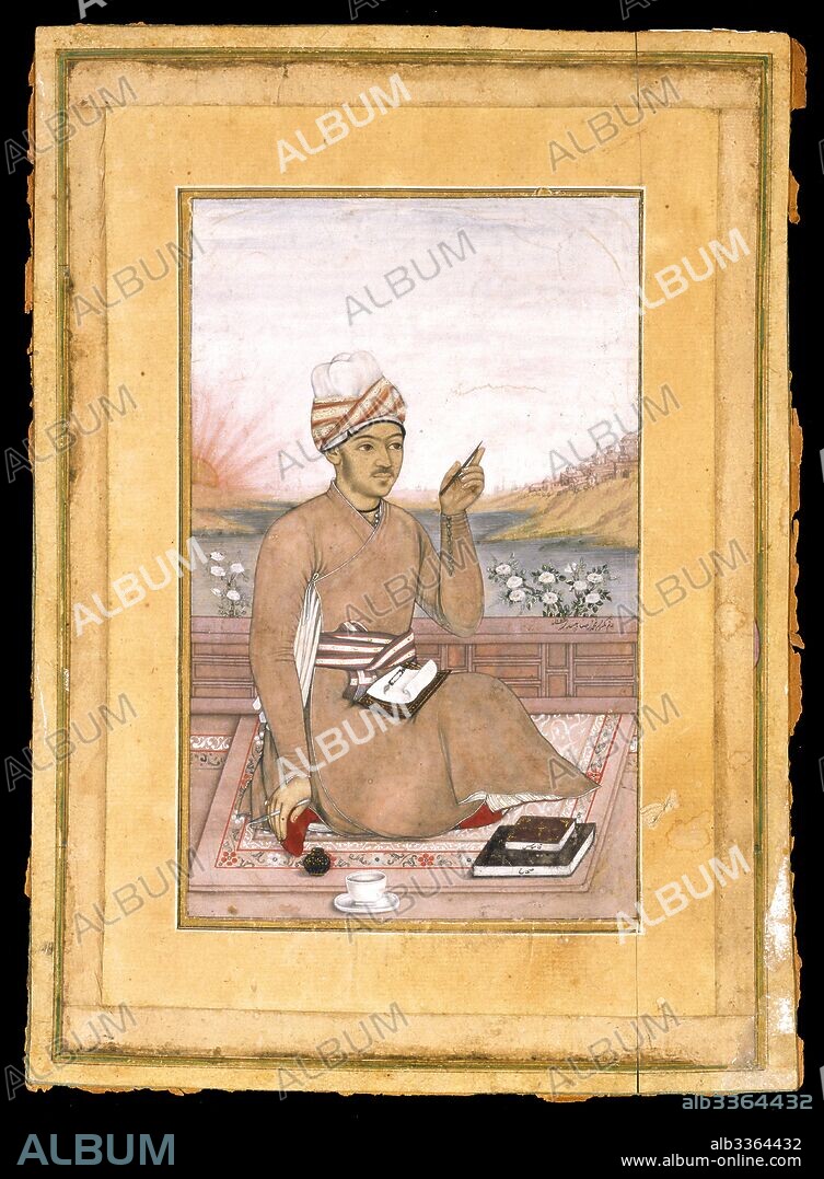 MUHAMMAD RIZA-I HINDI. A Scribe on a Terrace.