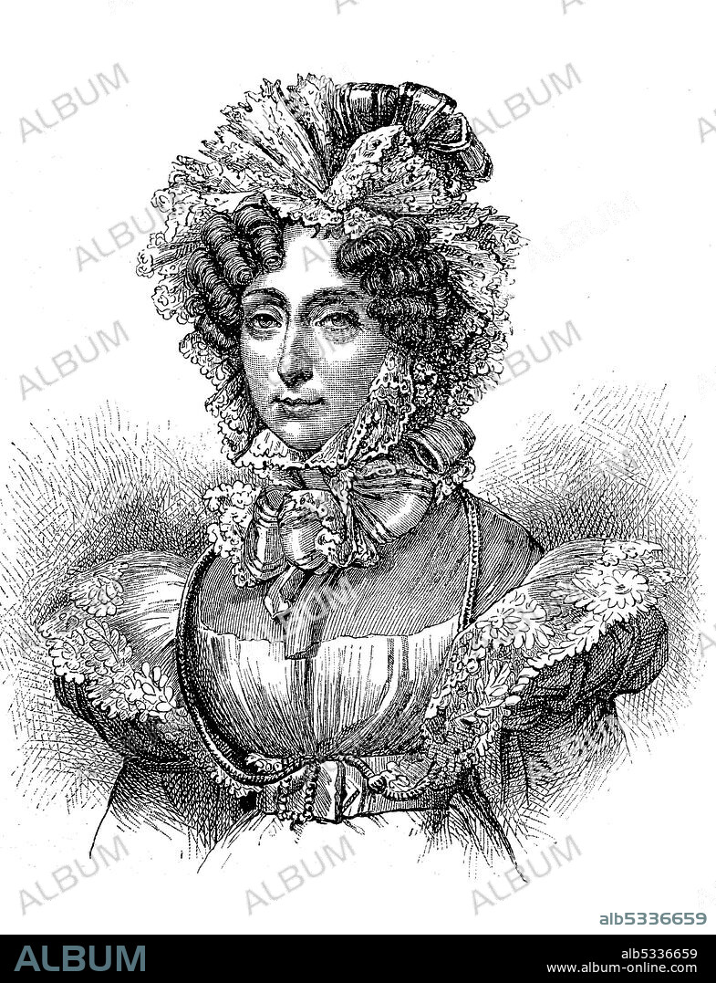 Maria Amalia Teresa of Naples-Sicily, Marie Amélie de Bourbon-Siciles, April 26, 1782 - March 24, 1866, was a member of the House of Bourbon  /  Maria Amalia Teresa von Neapel-Sizilien, Marie Amélie de Bourbon-Siciles, 26. April 1782 - 24. März 1866, war ein Mitglied des Hauses Bourbon, Historisch, historical, digital improved reproduction of an original from the 19th century / digitale Reproduktion einer Originalvorlage aus dem 19. Jahrhundert,.