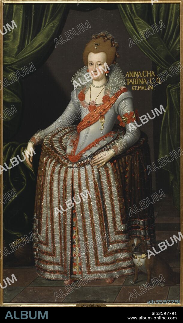 REMMERT PETERSEN (PIETTERSZ). Portrait of Princess Anne Catherine of Brandenburg (1575-1612), queen of Denmark and Norway.