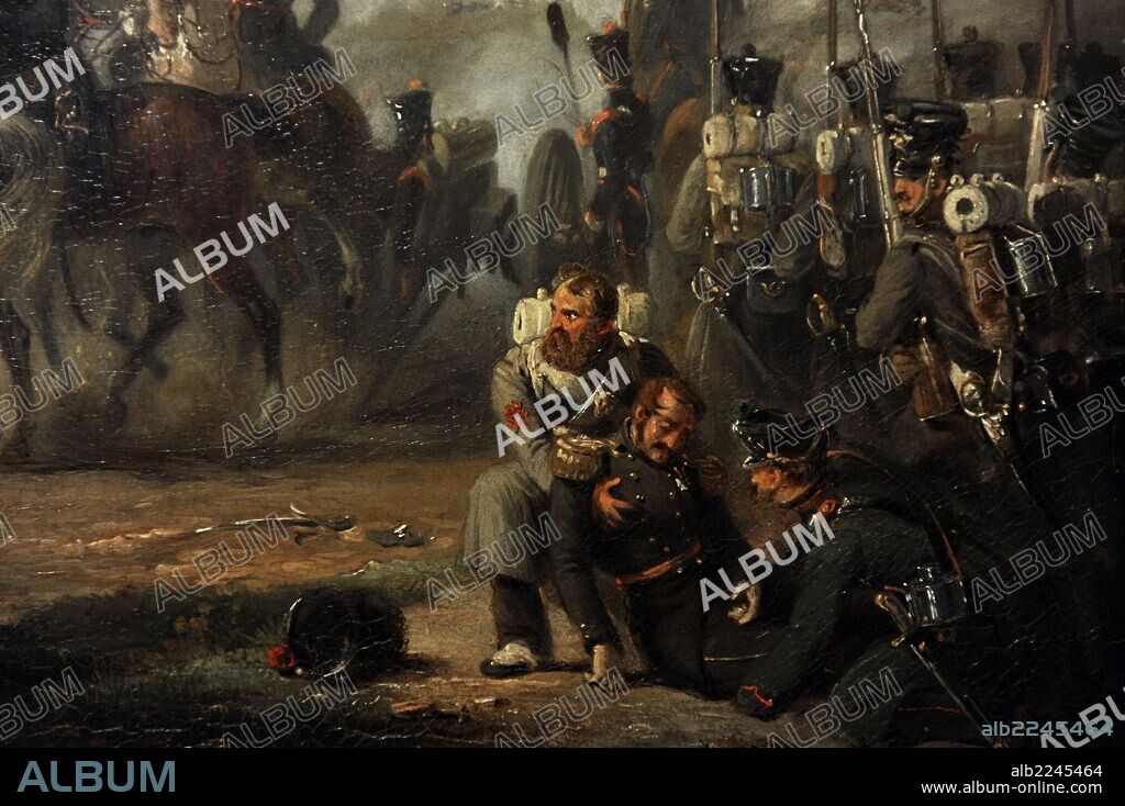 Nicolaas Pieneman (1809-1860). Netherlandish painter. The Battle of Bautersem during the Ten Days Campaign, 1833. Detail. Rijksmuseum. Amsterdam. Holland.