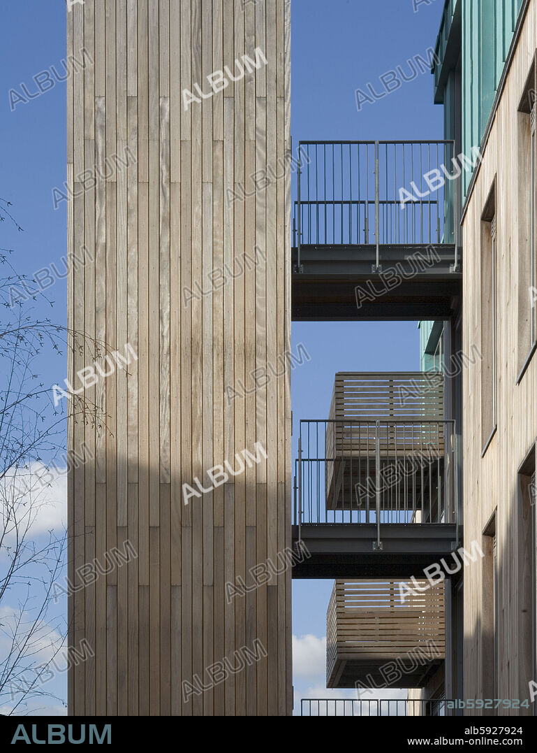 BALHAM GROVE FLATS TIMBER CLAD LIFT TOWER.
