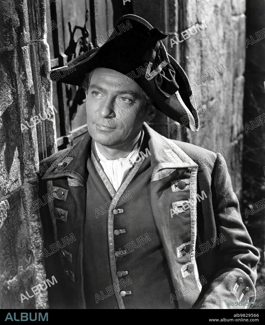 PETER FINCH en SECUESTRADO, 1959 (KIDNAPPED), dirigida por ROBERT STEVENSON. Copyright WALT DISNEY PRODUCTIONS.