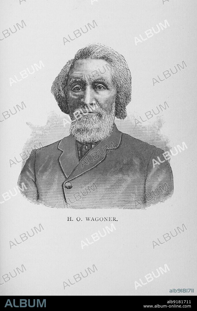 H. O. Wagoner, 1887. Henry O. Wagoner, African-American abolitionist and civil rights activist involved with the Underground Railroad. Wagoner was also a typesetter and journalist for radical anti-slavery newspapers before abolition, as well as working as a miller, saloon keeper, grocer and sheriff. From "Men of Mark: Eminent, Progressive and Rising" by William J. Simmons.