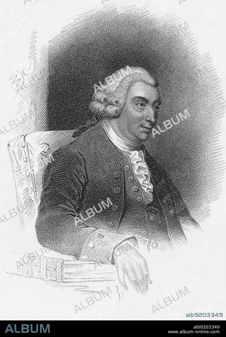 David Hume (1711-1776), Scottish Enlightenment philosopher, historian, and economist, best known for his highly influential system of philosophical empiricism, skepticism, and naturalism. Engraving by John Page (1746-1803), 1825.
