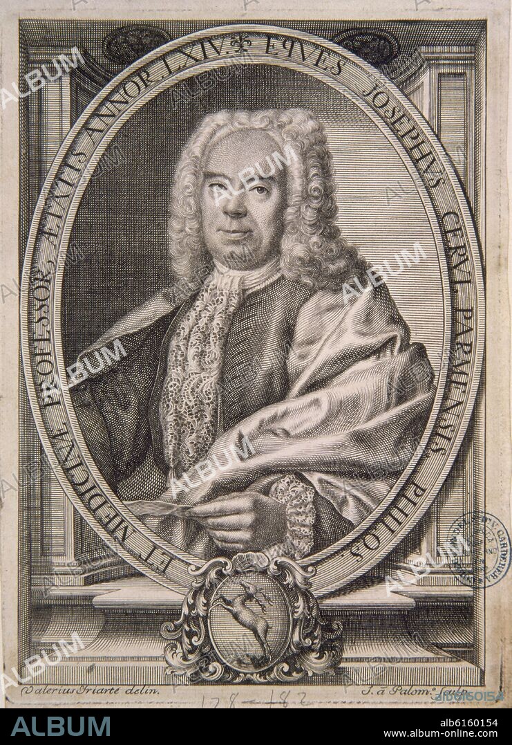JOSE CERVI - MEDICO DE ISABEL DE FARNESIO Y PRESIDENTE DE LA ACADEMIA DE MEDICINA DE SEVILLA EN 1700.