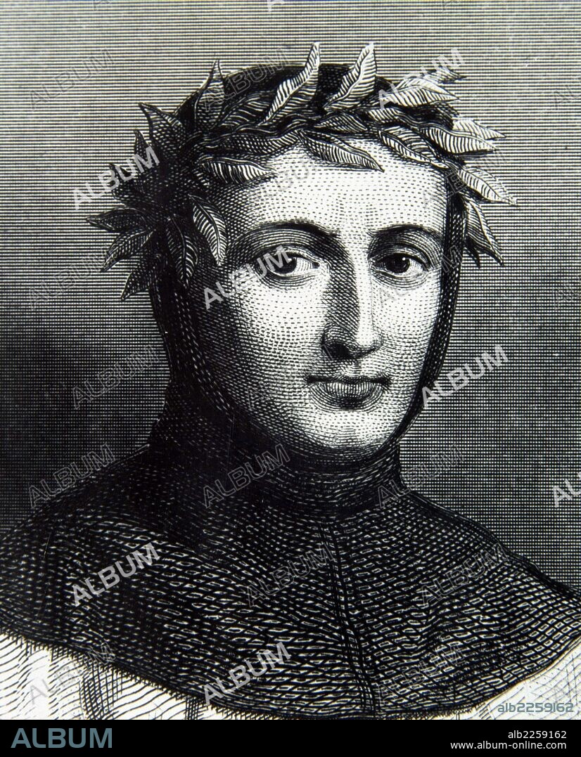 PETRARCA , FRANCESCO. ESCRITOR Y HUMANISTA ITALIANO. 1304 - 1374. GRABADO RETRATO.