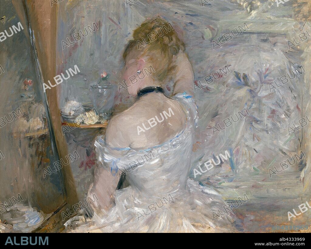 Woman at Her Toilette, 1875/80, Berthe Morisot, French, 1841-1895, France, Oil on canvas, 60.3 × 80.4 cm (23 3/4 × 31 5/8 in.).