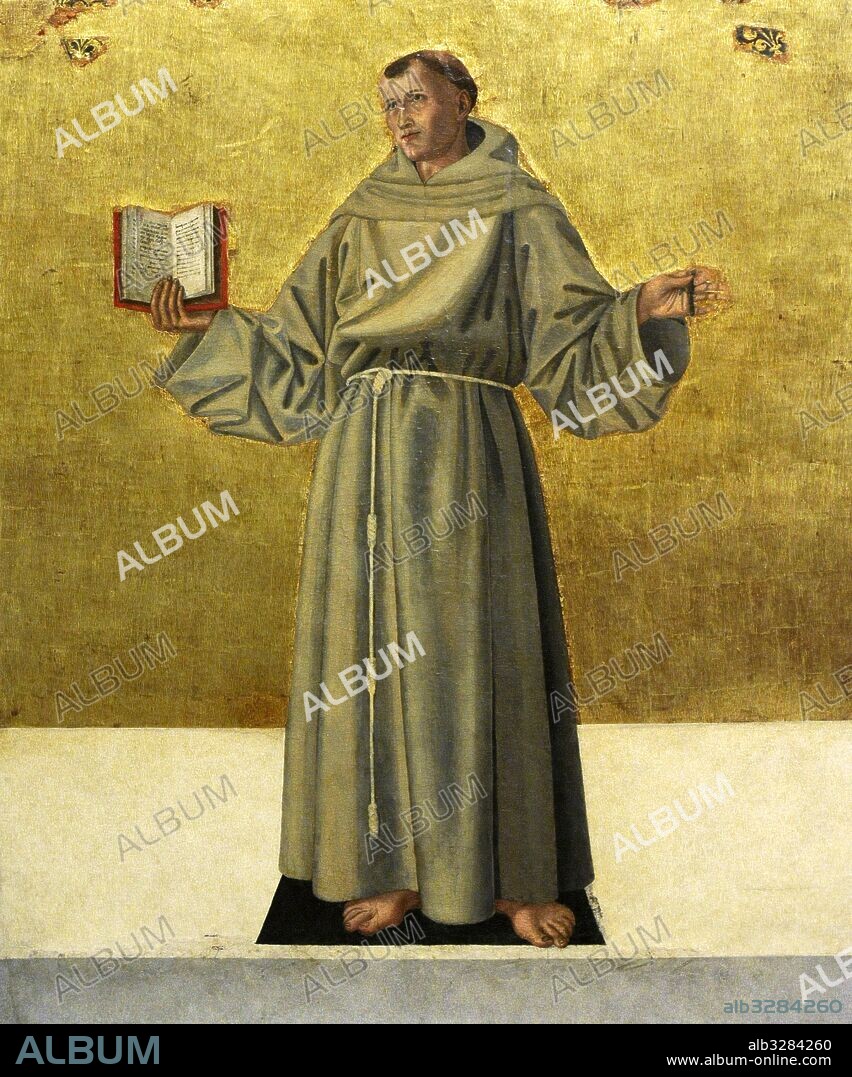 San Antonio de Padua (1195-1231). Religioso franciscano portugués. Retrato por el Maestro di San Giovanni da Capestrano, 1455-1460. Museo de Capodimonte. Nápoles. Italia.