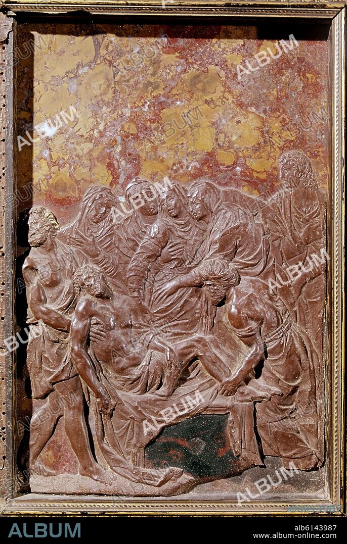 MAESTRO DE SOBRADO. RELIEVE EN MADERA DEL SANTO ENTIERRO - SIGLO XVI.