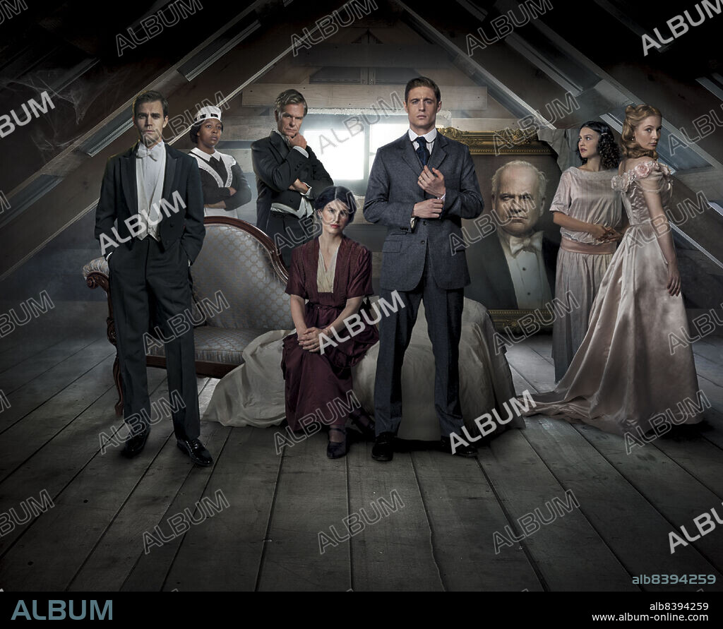 HANNAH DODD, JEMIMA ROOPER, MAX IRONS and TSHAN WILLIAMS in FLOWERS IN THE ATTIC: THE ORIGIN, 2022, directed by DECLAN O'DWYER and ROBIN SHEPPARD. Copyright A+E STUDIOS.