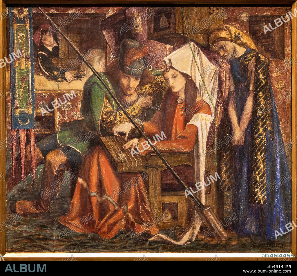 "The Song of the Seven Towers", (1857) by Dante Gabriel Rossetti (1828-1882); watercolour on paper.