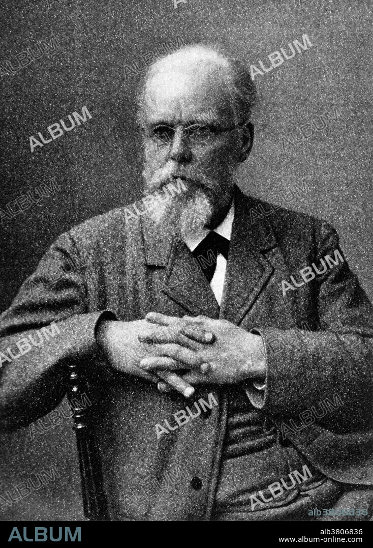 Friedrich Leopold August Weismann (1834-1914) was a German evolutionary biologist. Weismann worked on the embryology of sea urchin eggs, and in the course of this observed different kinds of cell division, namely equatorial division and reductional division, terms he coined. His main contribution was the germ plasm theory. He believed that in a multicellular organism inheritance only takes place by means of the germ cells (gametes such as egg cells and sperm cells). Other cells of the body (somatic cells) do not function as agents of heredity. Germ cells produce somatic cells and are not affected by anything the somatic cells learn or therefore any ability the body acquires during its life. This principle, called the Weismann barrier, states that hereditary information moves only from genes to body cells, and never in reverse. He conducted an experiment where he removed the tails of 68 white mice, repeatedly over 5 generations, and reported that no mice were born in consequence without a tail or even with a shorter tail. Weismann's ideas preceded the rediscovery of Gregor Mendel's work and were central to the Modern evolutionary synthesis (union of ideas from several biological specialties which provides a widely accepted account of evolution). He died in 1914 at the age of 80.