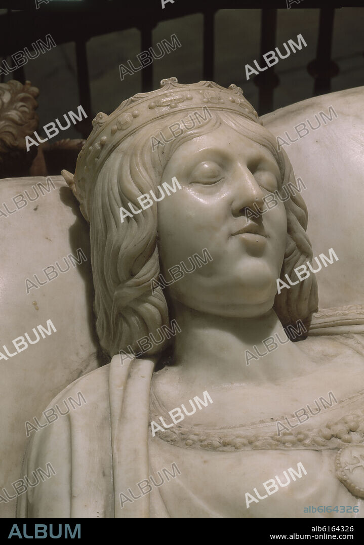 DOMENICO FANCELLI. SEPULCRO DE LOS REYES CATOLICOS - DETALLE DE LA CABEZA DE ISABEL LA CATOLICA - 1517 - ESCULTURA RENACENTISTA.