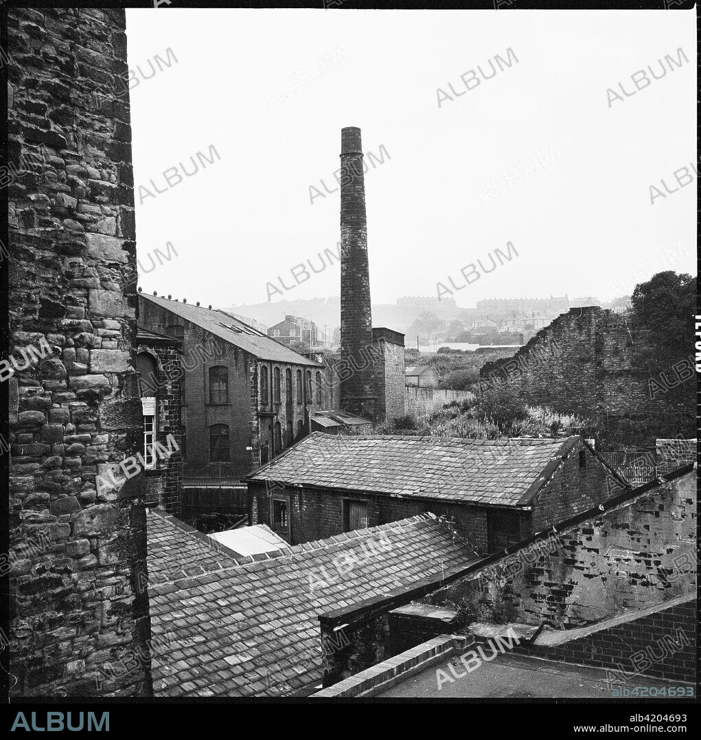 Healey Wood Mill, Healey Wood Road, Burnley, Lancashire, 1966-1974. A view looking south towards the mill.
