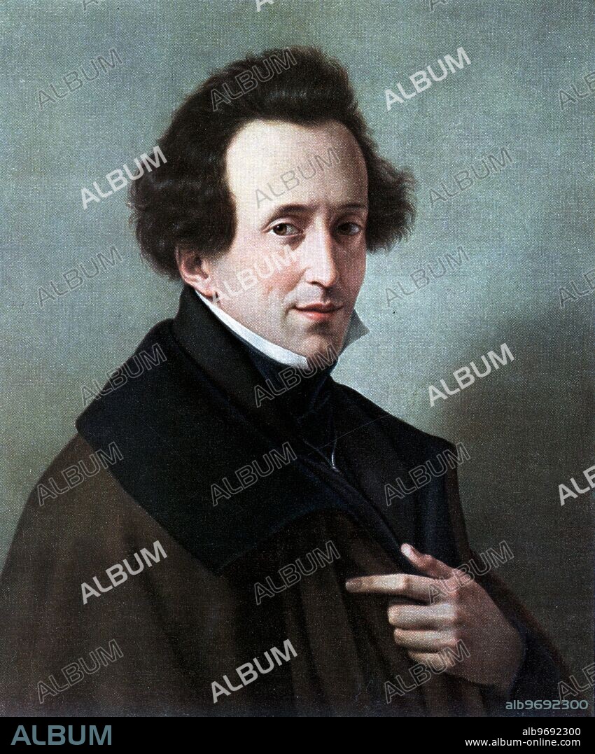 Felix Mendelssohn Bartholdy 1809-1847 a portrait painted by Wilhelm Von Schadow at Dusseldorf in 1835 . March 1938.