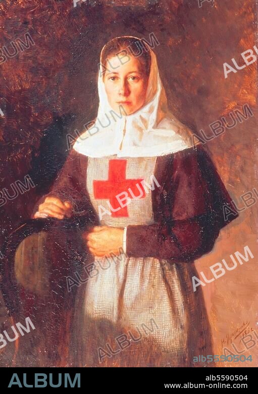 Medizin / Krankenschwester. "Eine Krankenschwester". (Krankenschwester des russischen Roten Kreuzes). Gemälde, 1886, von Nikolai Alexandrowitsch Jaroschenko (1846-1899). Iwanowo, Regionales Kunstmuseum.