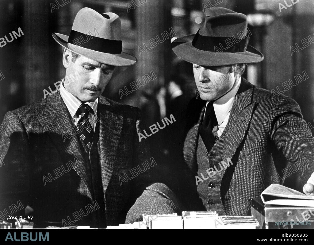 The Sting is a 1973 American caper film set in 1936, involving a complicated plot by two professional grifters to con a mob boss. The film was directed by George Roy Hill and the story was inspired by real-life cons perpetrated by brothers Fred and Charley Gondorff and documented by David Maurer in his book The Big Con: The Story of the Confidence Man. Starring Paul Newman, Robert Redford and Robert Shaw.