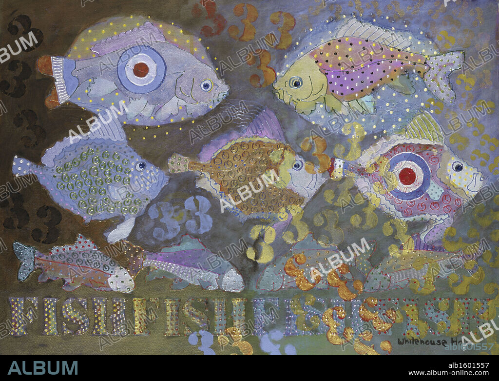 Family Tree (Fish)   Marilee Whitehouse-Holm (b.1949/American)  Acrylic.