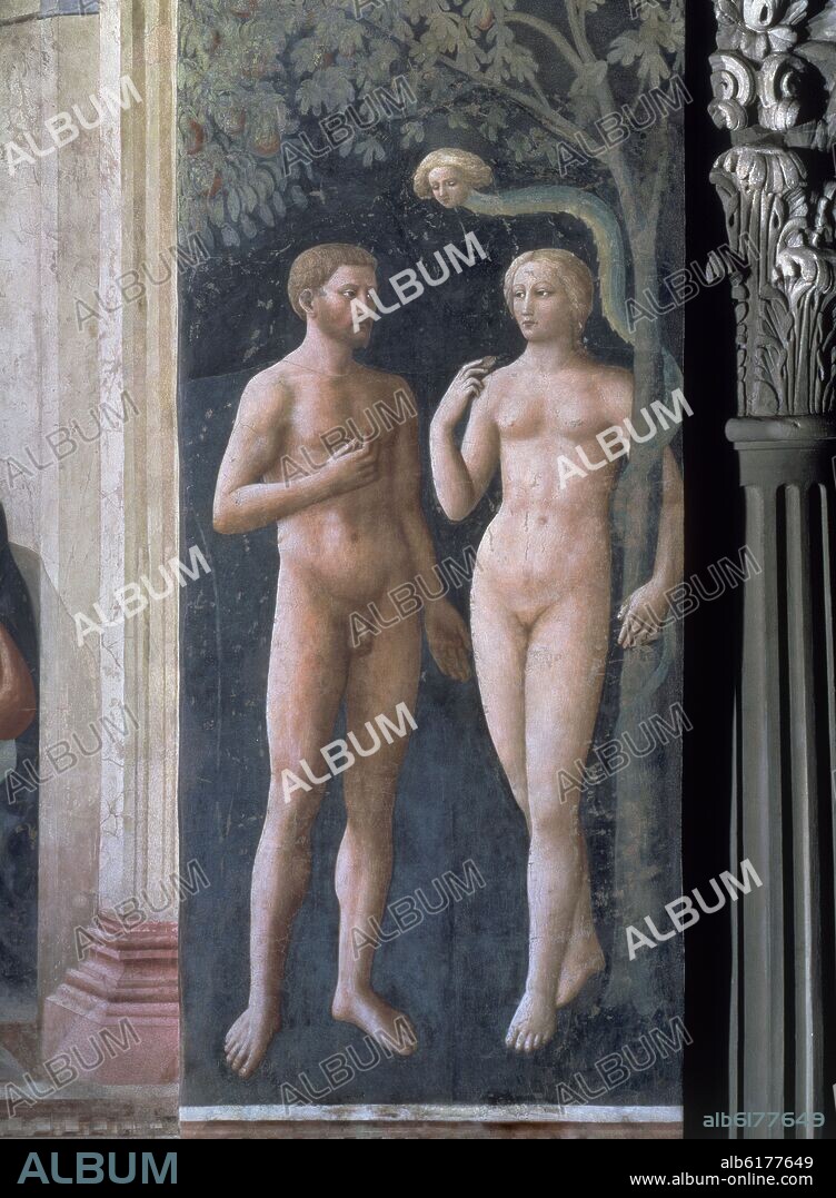 MASOLINO DA PANICALE. LA TENTACION DE ADAN Y EVA - 1424-24 - FRESCO - 208x88 - RESTAURADO.