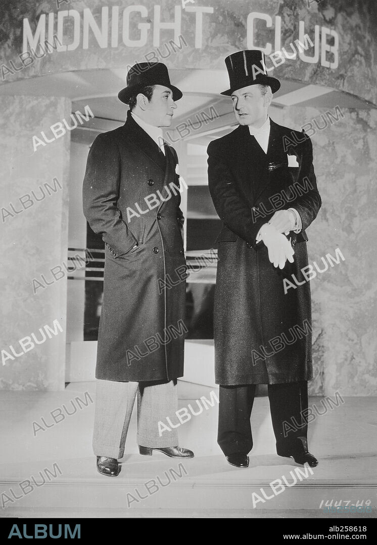 CLIVE BROOK y GEORGE RAFT en EL CLUB MEDIANOCHE, 1933 (THE MIDNIGHT CLUB), dirigida por ALEXANDER HALL y GEORGE SOMNES. Copyright PARAMOUNT PICTURES.