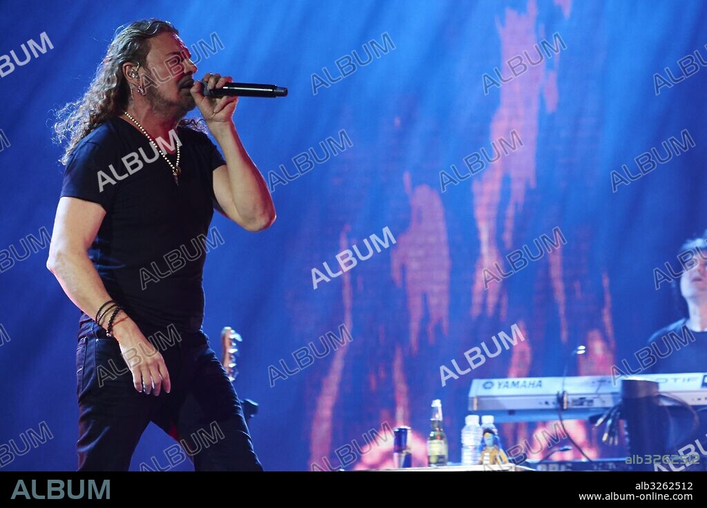 Sept. 4, 2015 - Madrid, Spain - Fher Olvera, Alex Gonzalez, Sergio Vallin and Juan Calleros of Mexican band Mana performs on Stage during 'Cama Incendiada Tour' at Barclaycard Center (Palacio de los Deportes) on September 4, 2015 in Madrid (Credit Image: © Jack Abuin via ZUMA Wire). 04/09/2015