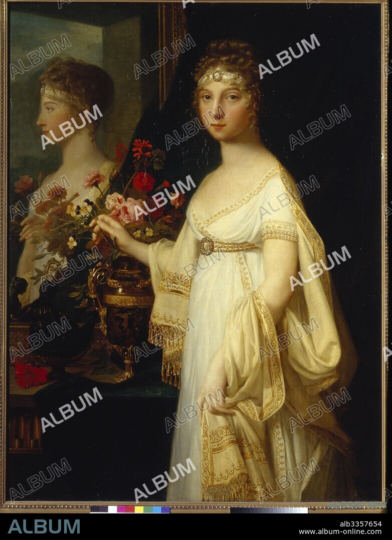 JEAN LAURENT MOSNIER. Portrait of Empress Elizabeth Alexeievna, Princess Louise of Baden (1779-1826).