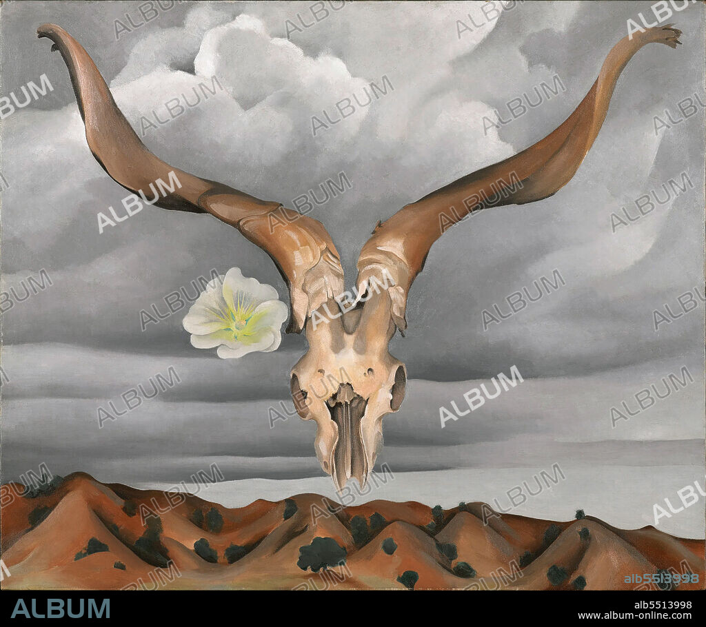 GEORGIA O'KEEFFE. Ram's Head, White Hollyhock-Hills (Ram's Head and White Hollyhock, New Mexico).