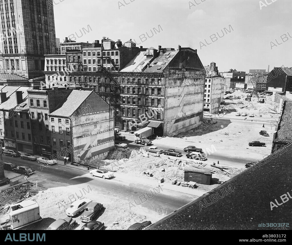 Buildings taken down for the elevated highway built in the 1950s, Charlestown, Massachusetts.