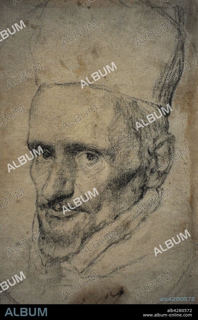 Gaspar de Borja y Velasco (1558-1645). Archbishop of Toledo. Portrait of Cardinal Borja by Diego Velazquez (1599-1660). Facsimil. Laid paper. San Fernando Royal Academy of Fine Arts. Madrid. Spain.