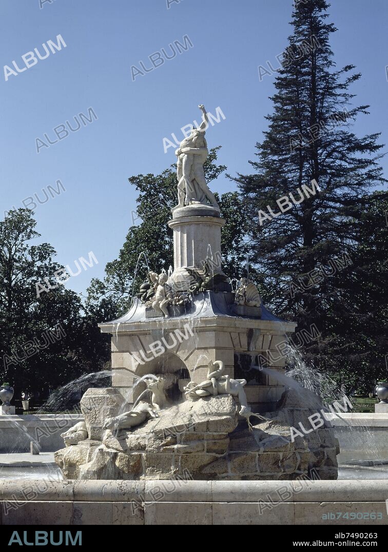 ISIDRO GONZÁLEZ VELÁZQUEZ. FUENTE DE HERCULES Y ANTEO TAMBIEN LLAMADA PLUS ULTRA- 1808- NEOCLÁSICO- ESCULTURA DE JUAN ADAN/ALVAREZ CUBERO.
