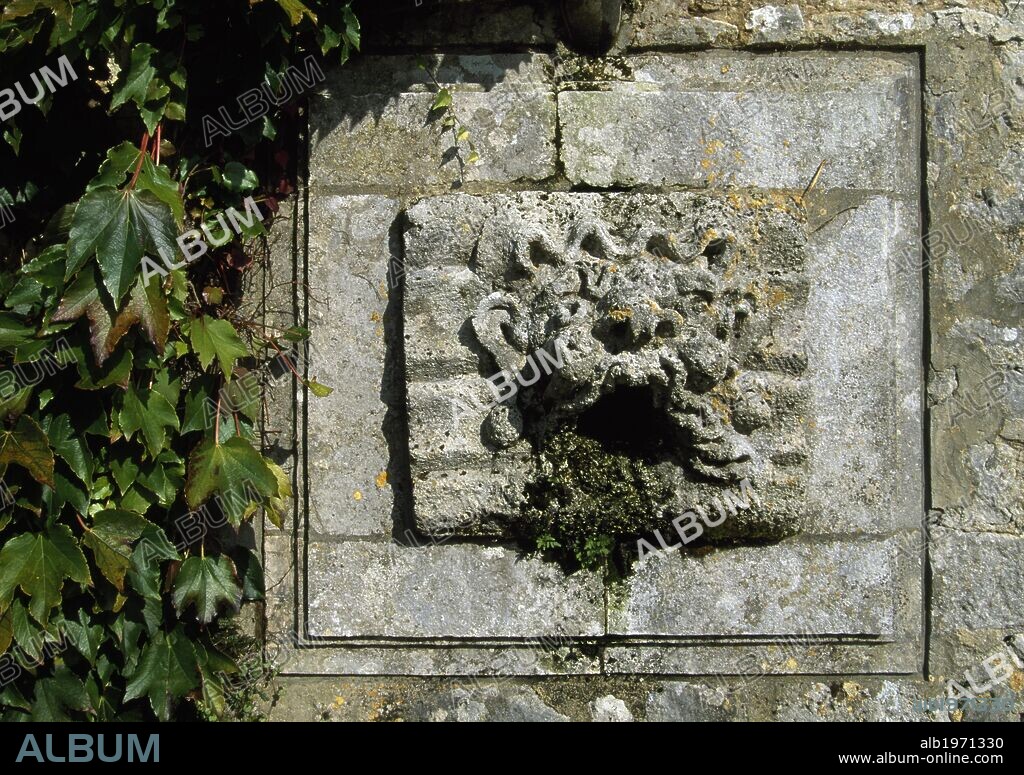 Fountain, Chateau de la Roche Courbon courtyard, Saint-Porchaire, Poitou-Charentes. France, 15th-18th century.