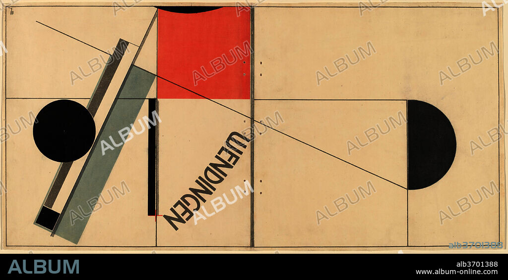 EL LISSITZKY. Wendingen. Dated: 1921 (published 1923). Dimensions: sheet: 33 x 66.5 cm (13 x 26 3/16 in.)  sheet: 33 x 33.2 cm (13 x 13 1/16 in.). Medium: color lithograph; cover for the illustrated magazine "Wendingen" [plus the 36-page text].