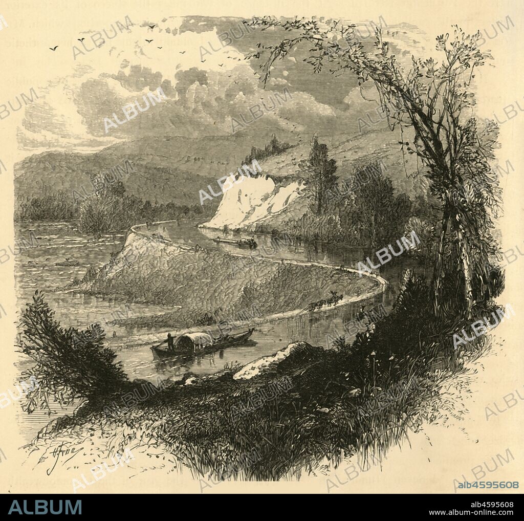HARRY FENN. 'The James, above Richmond', 1872. The Kanawha Canal and the James River, Virginia, USA. From "Picturesque America; or, The Land We Live In, A Delineation by Pen and Pencil of the Mountains, Rivers, Lakes...with Illustrations on Steel and Wood by Eminent American Artists" Vol. I, edited by William Cullen Bryant. [D. Appleton and Company, New York, 1872].