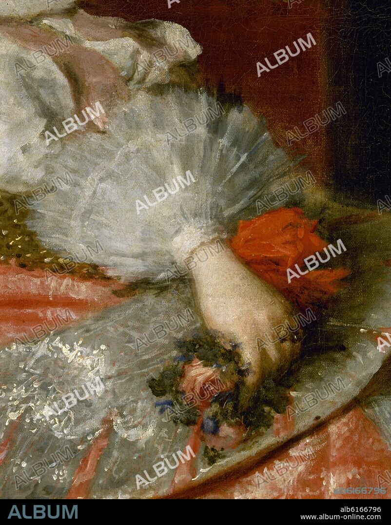 DIEGO VELAZQUEZ (1599-1660). INFANTA DOÑA MARGARITA DE AUSTRIA - HIJA DE FELIPE IV - DETALLE DE LA MANO CON LA FLOR - 1660 - O/L - NP 1192 - BARROCO ESPAÑOL - CONJUN.