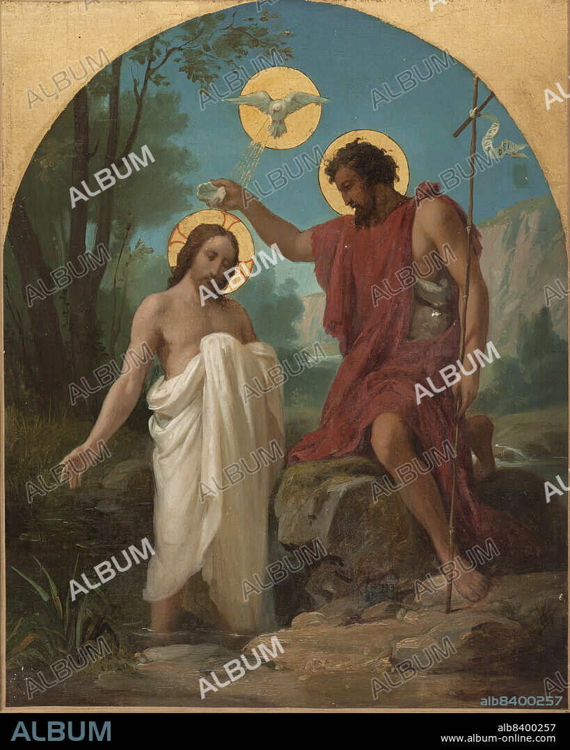 ALEXANDRE GRELLET. Sketch for the church of Noisy-le-Sec: The Baptism of Christ, 1872.