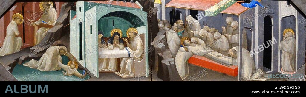 Detail from the painting depicting 'Incidents in the Life and Death of Saint Benedict' by Lorenzo Monaco (1370-1425) an Italian painter of the late Gothic-early Renaissance age. Dated 15th Century.