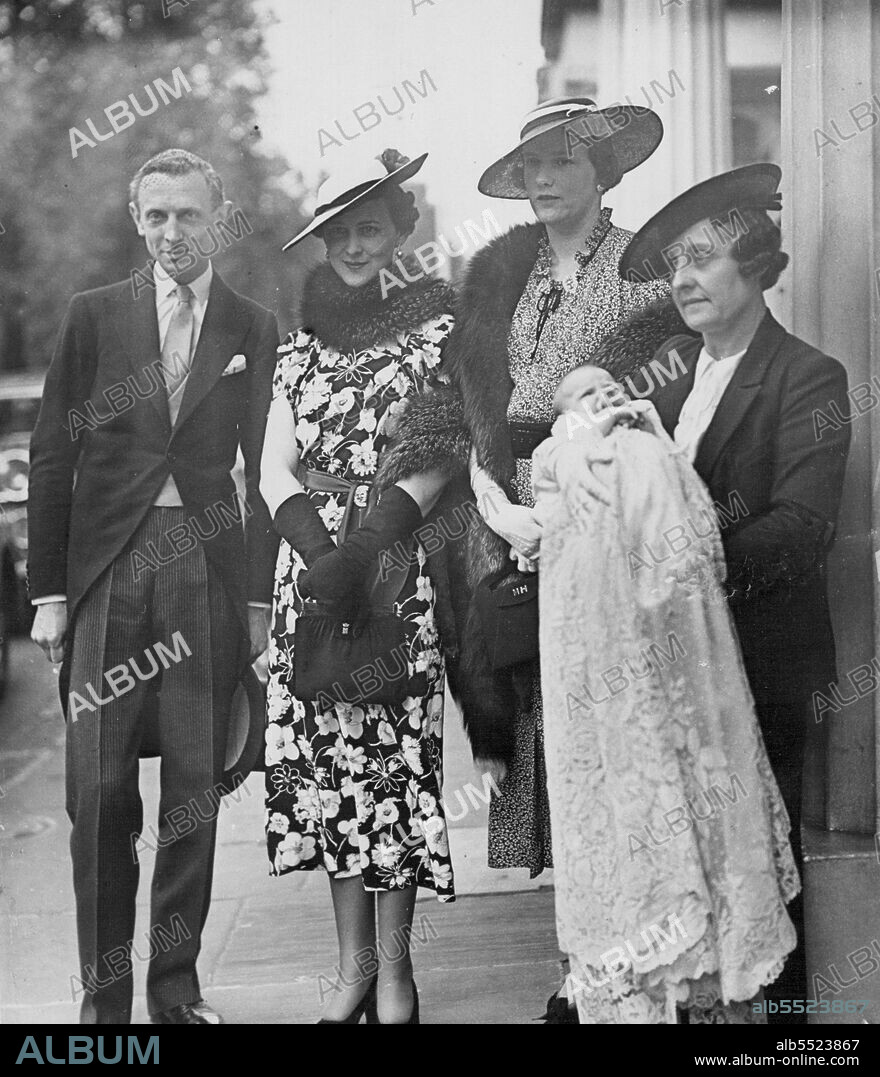 Duchess of Kent And Lady In Waiting -- The Duchess of Kent with her lady in Waiting, Lady Herbert (centre) and Lady Herbert's baby, Diana Mary. Lady Herbert will accompany the Duchess to Australia next year when the Duchess of Kent takes up his position as Governor-General. January 18, 1938. (Photo by Planet News).