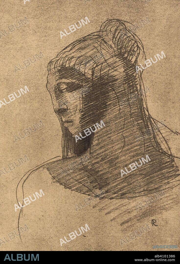 ODILON REDON. Je t'adore à l'égal de la voûte nocturne, O vase de tristesse, ô grande taciturne from the series Les fleurs du mal. Dimensions: 43.9 cm x 30.4 cm, 25.4 cm x 18.3 cm.