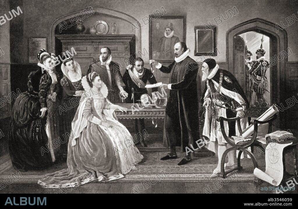 William Gilbert, demonstrating his experiments in magnetism to Queen Elizabeth I. William Gilbert, aka Gilberd, 1544 – 1603. English physician, physicist and natural philosopher. From Hutchinson's History of the Nations, published 1915.